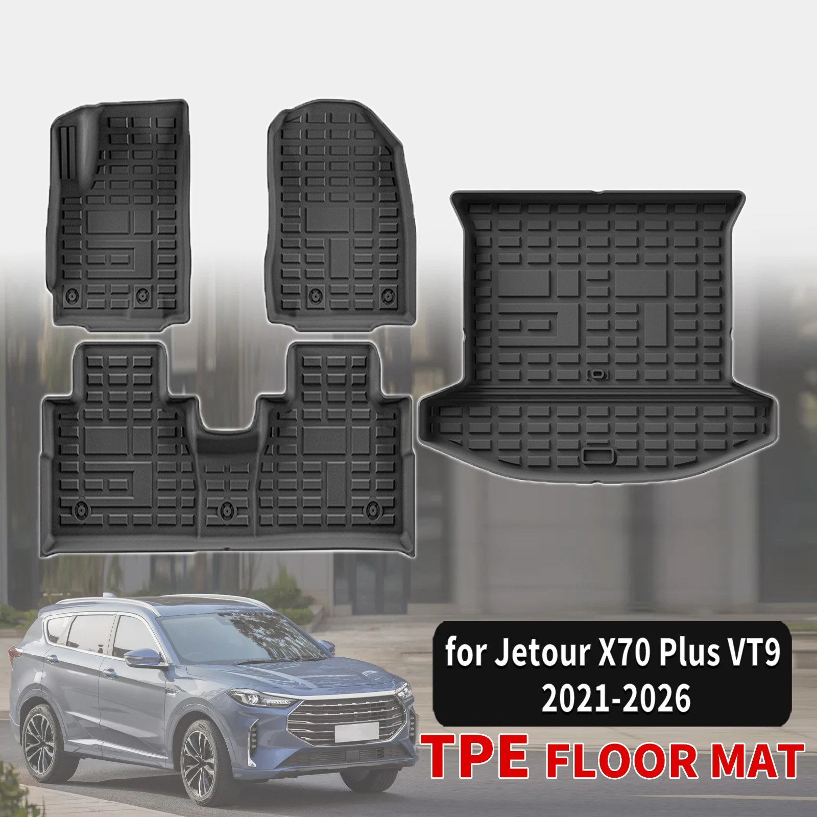 for Jetour X70 Plus VT9 2021-2024 2025 LHD RHD 5 / 7 Seats Custom Eco-Friendly All-Weather Waterproof TPE Floor & Trunk Mats
for Jetour X70 Plus VT9 2021-2024 2025 LHD RHD 5 / 7 Seats Custom Eco-Friendly All-Weather Waterproof TPE Floor & Trunk Mats