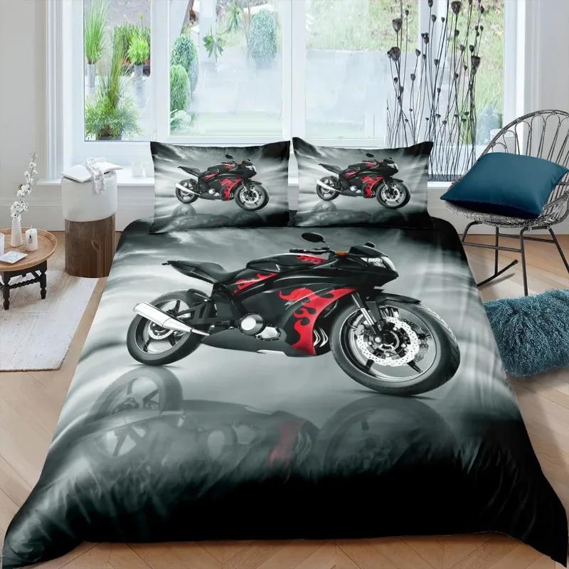 Popular Bedroom Bedding Set For Men Super Cool Motorcycle Tractor Bedding Set Luxury 100% Polyester Bed Cover Sets Pillowcases
Popular Bedroom Bedding Set For Men Super Cool Motorcycle Tractor Bedding Set Luxury 100% Polyester Bed Cover Sets Pillowcases