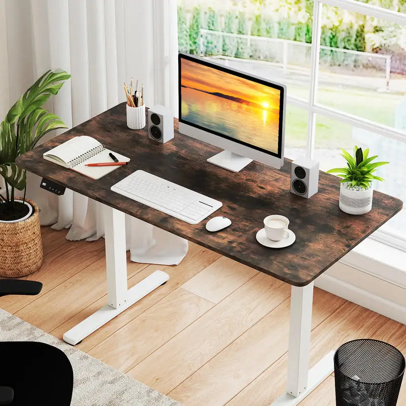 Electric Standing Desk with LED Display and 2 Memory Height Settings-Rustic Brown
Electric Standing Desk with LED Display and 2 Memory Height Settings-Rustic Brown