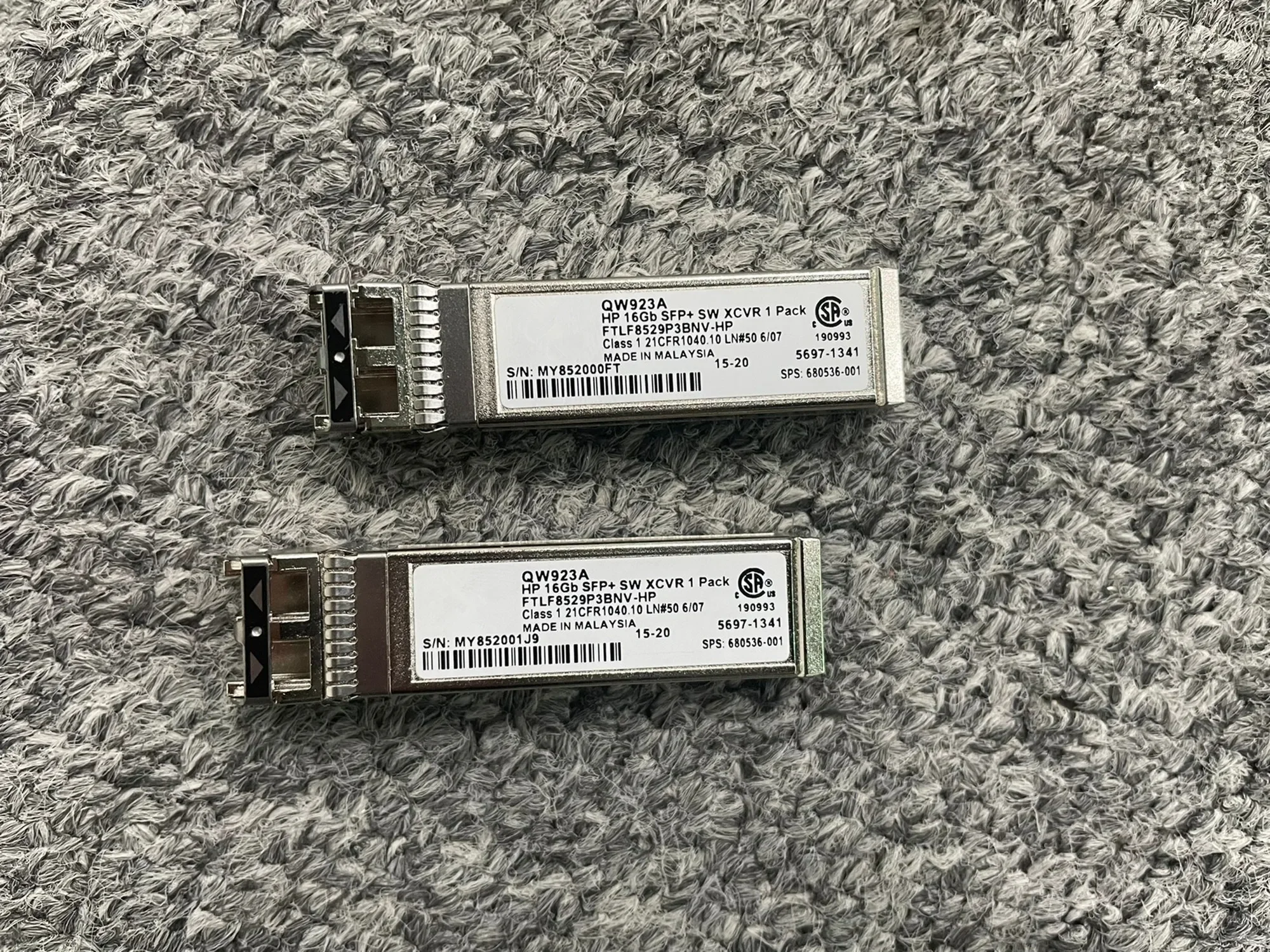 1PCS 16GB SFP+ SW Transceiver QW923A 680536-001 AFBR-57F5AMZ-HP1 FTLF8529P3BNV-HP Used SN1100E 16Gb FC HBA C8R39 719212-001
1PCS 16GB SFP+ SW Transceiver QW923A 680536-001 AFBR-57F5AMZ-HP1 FTLF8529P3BNV-HP Used SN1100E 16Gb FC HBA C8R39 719212-001