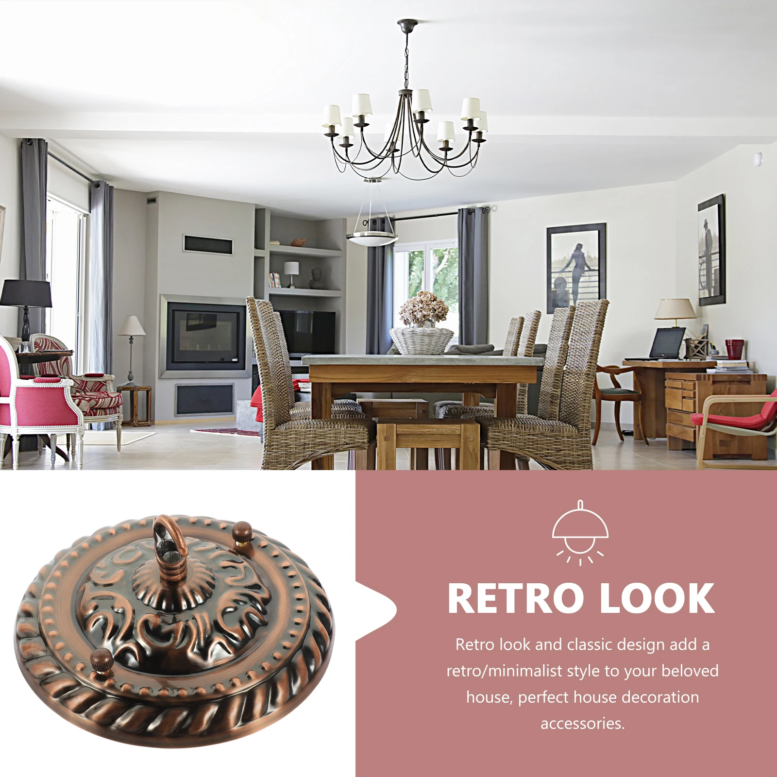 Retro Style Ceiling Cover Plate Chandelier Mounting Bracket Vintage Light Fixture Canopy Kit Strong Iron Easy Install No Tools
Retro Style Ceiling Cover Plate Chandelier Mounting Bracket Vintage Light Fixture Canopy Kit Strong Iron Easy Install No Tools