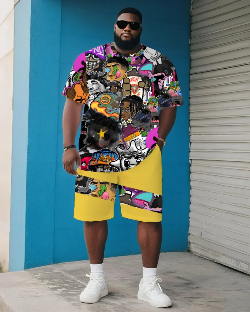 Big & Tall S-9XL Men's Plus Size Hip-Hop Short-Sleeved T-Shirt Shorts Two-Piece Set
Big & Tall S-9XL Men's Plus Size Hip-Hop Short-Sleeved T-Shirt Shorts Two-Piece Set