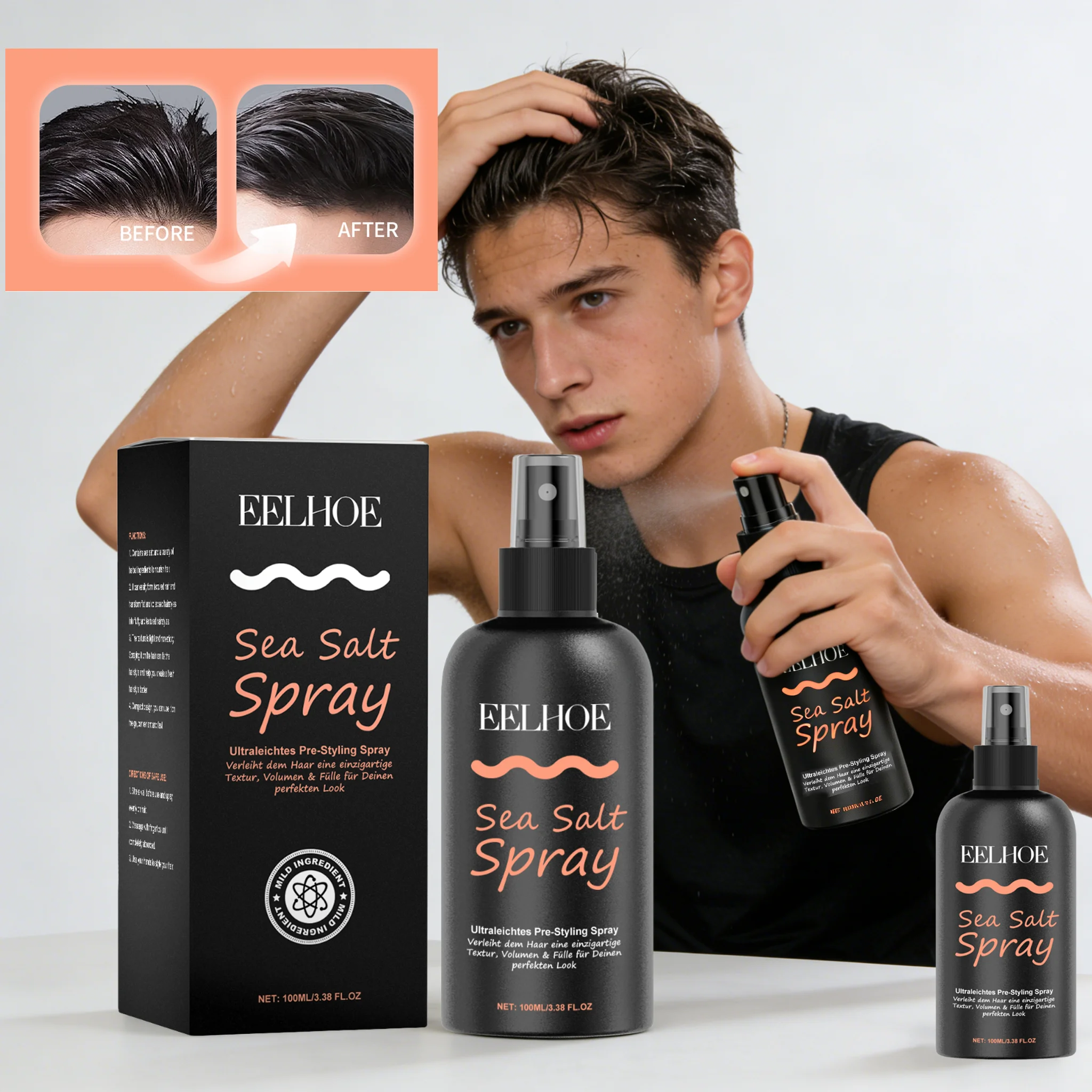 Lasting Sea Salt Hair Styling Spray Matte Hair Clay For Keep Hair Oil Edge Control Fluffy Salon Hairdressing Mud Hair Holding
Lasting Sea Salt Hair Styling Spray Matte Hair Clay For Keep Hair Oil Edge Control Fluffy Salon Hairdressing Mud Hair Holding