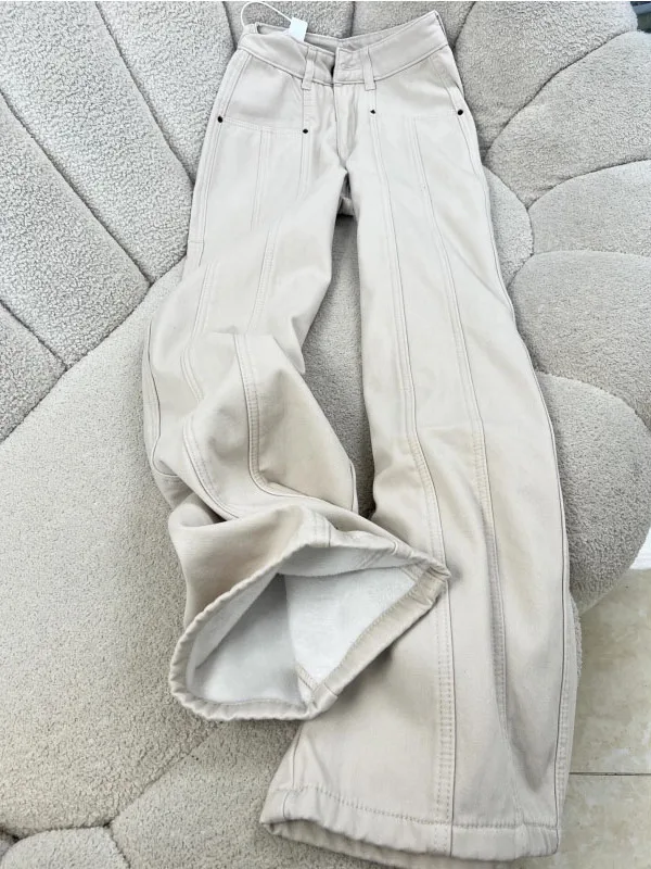 Расклешенные джинсы с высокой талией, женские осенне-зимние свободные прямые джинсовые брюки на подкладке, брюки для женщин больших размеров
Расклешенные джинсы с высокой талией, женские осенне-зимние свободные прямые джинсовые брюки на подкладке, брюки для женщин больших размеров