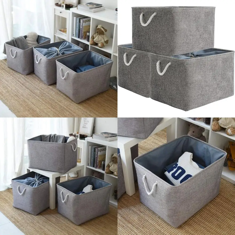 Grey Fabric Storage Baskets, Set of 3, Foldable for Shelves, Closet, Nursery, and Toys (20.5x15.7x13.8 inches)
Grey Fabric Storage Baskets, Set of 3, Foldable for Shelves, Closet, Nursery, and Toys (20.5x15.7x13.8 inches)