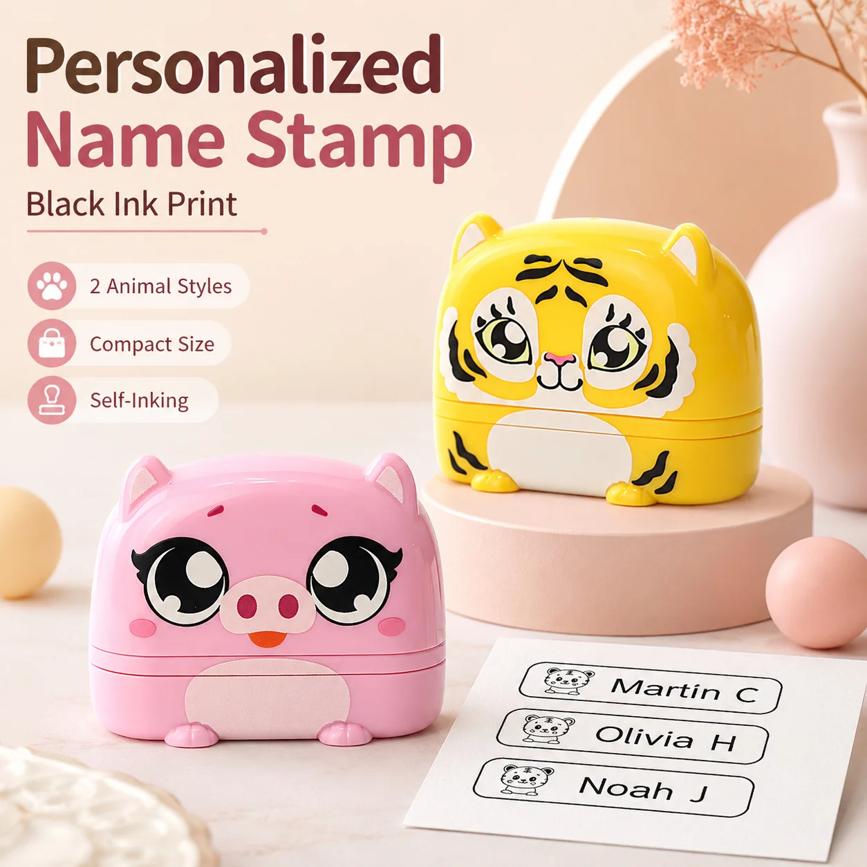 Personalized Animal Self-Inking Name Stamp, Custom English Label for Back to School Clothing, Books & Daily School Supplies
Personalized Animal Self-Inking Name Stamp, Custom English Label for Back to School Clothing, Books & Daily School Supplies