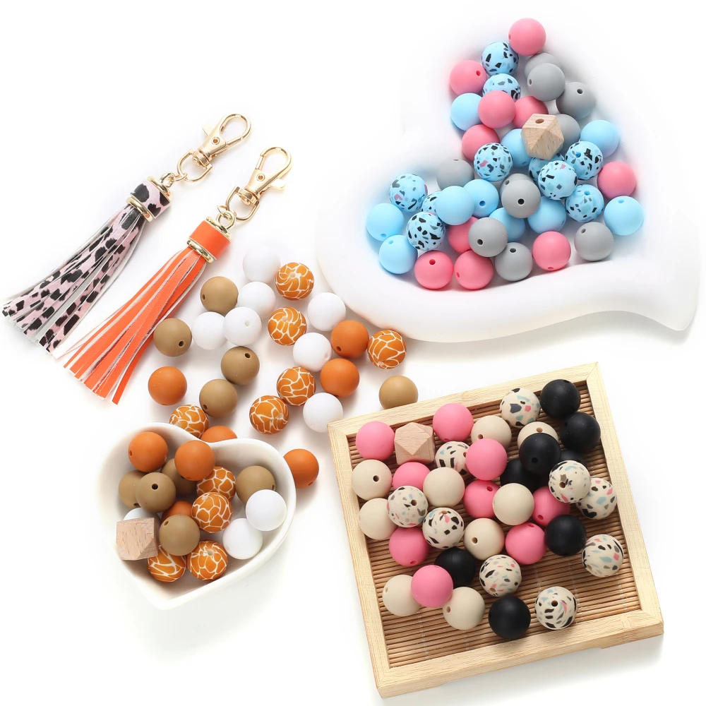 20Pcs 15mm Mixed Color Silicone Round Beads+Tassel Pendant Key Ring Set For DIY Teether Keychain Jewelry Making Accessories
20Pcs 15mm Mixed Color Silicone Round Beads+Tassel Pendant Key Ring Set For DIY Teether Keychain Jewelry Making Accessories