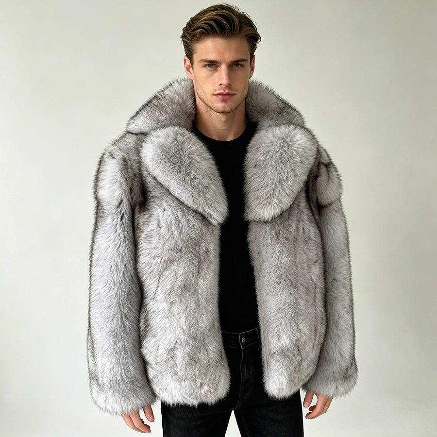 Fur Coat Men Real Silver Fox Fur Coats With Suit Collar Men's Short Fur Jacket Natural Fox Fur Jackets
Fur Coat Men Real Silver Fox Fur Coats With Suit Collar Men's Short Fur Jacket Natural Fox Fur Jackets