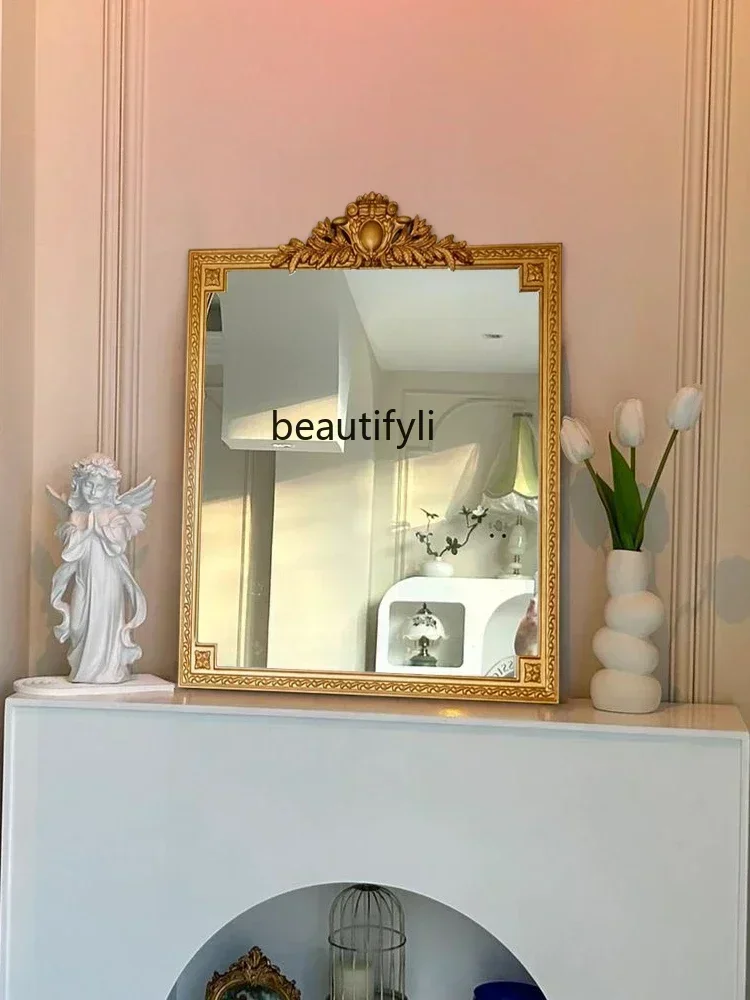 Asmt56 French retro wall fireplace mirror decorative carved background hanging home European makeup mirror
Asmt56 French retro wall fireplace mirror decorative carved background hanging home European makeup mirror