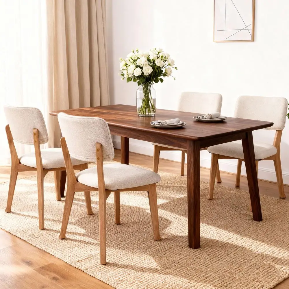Dining Chairs Set of 4, Mid Century Modern Kitchen Chairs with Fabric Upholstered and Curved Backrest for Dining Room, Restaura
Dining Chairs Set of 4, Mid Century Modern Kitchen Chairs with Fabric Upholstered and Curved Backrest for Dining Room, Restaura