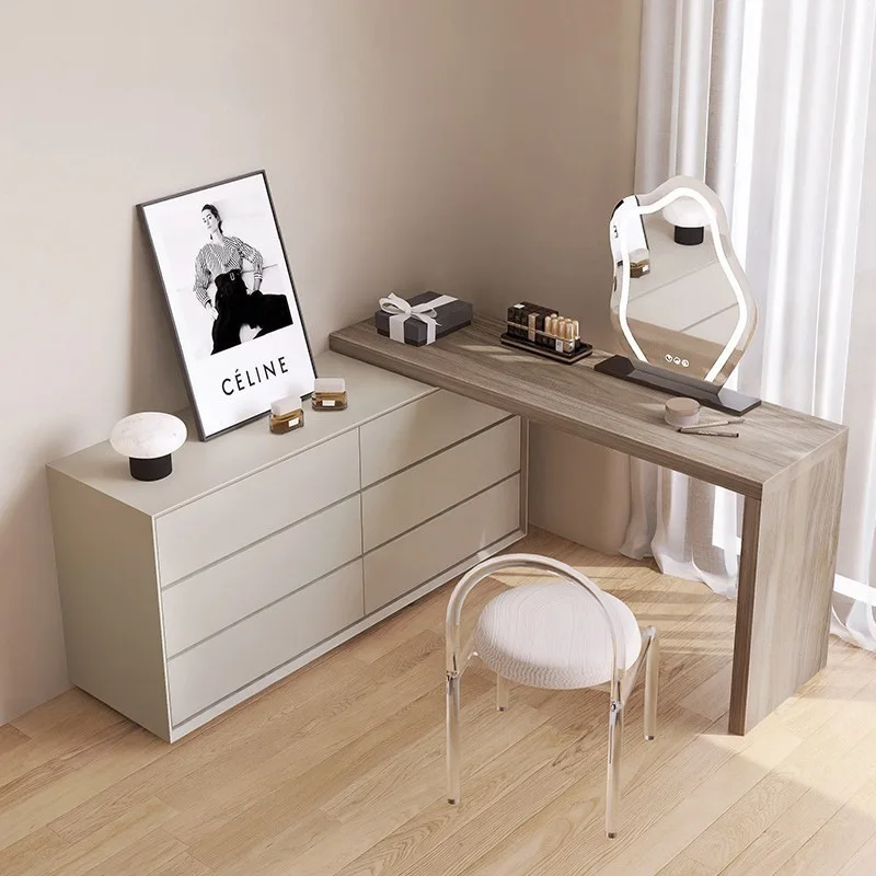 Italian minimalist paint, dressing table, chest cabinet integrated solid wood bedroom TV cabinet, modern storage
Italian minimalist paint, dressing table, chest cabinet integrated solid wood bedroom TV cabinet, modern storage