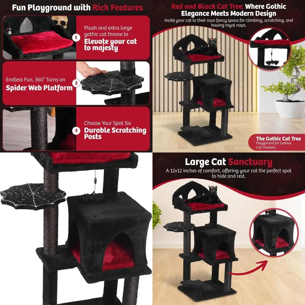Elegant 40 Black Cat Tree with Spacious Condo, Hanging Bat, and Durable Sisal Scratching Post for Majestic Felines
Elegant 40 Black Cat Tree with Spacious Condo, Hanging Bat, and Durable Sisal Scratching Post for Majestic Felines