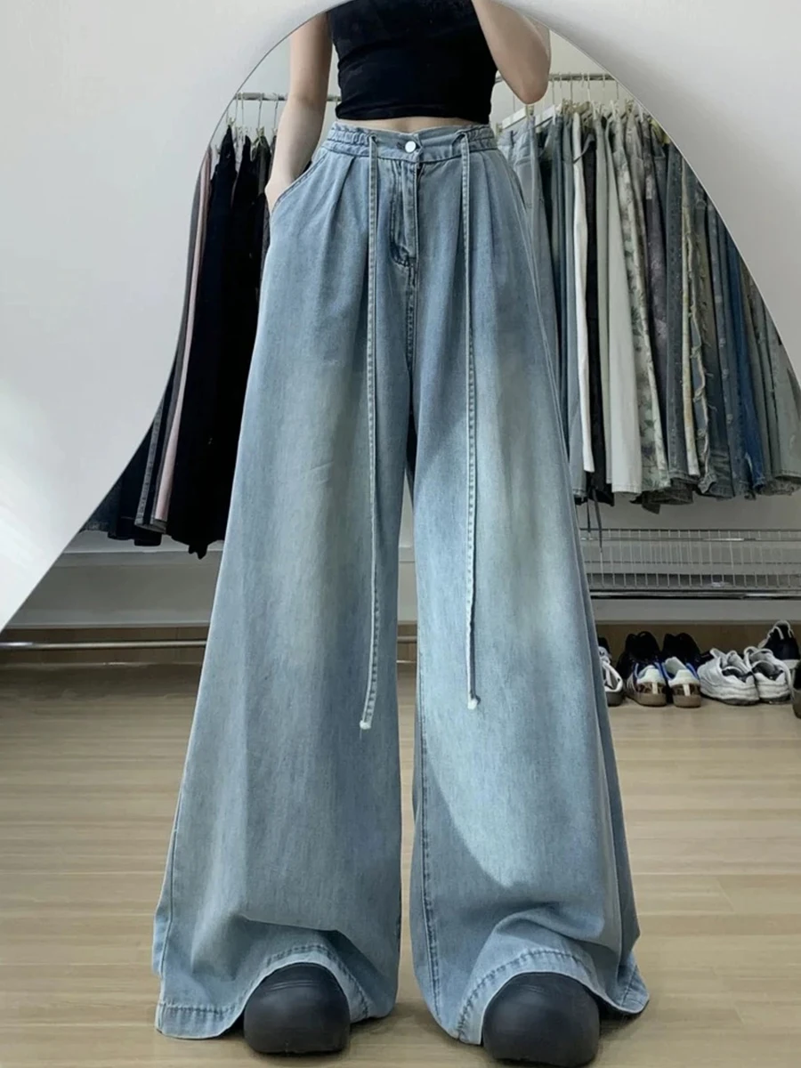 Summer Thin High Waist Straight Tube Wide Leg Jeans Women Loose Comfortable Slimming Ice Silk plus Size down Sensory P...
Summer Thin High Waist Straight Tube Wide Leg Jeans Women Loose Comfortable Slimming Ice Silk plus Size down Sensory P...