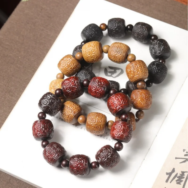 DIY engraved patterned made rosewood green sandalwood precious wood, unisex single-loop bracelet prayer bead
DIY engraved patterned made rosewood green sandalwood precious wood, unisex single-loop bracelet prayer bead