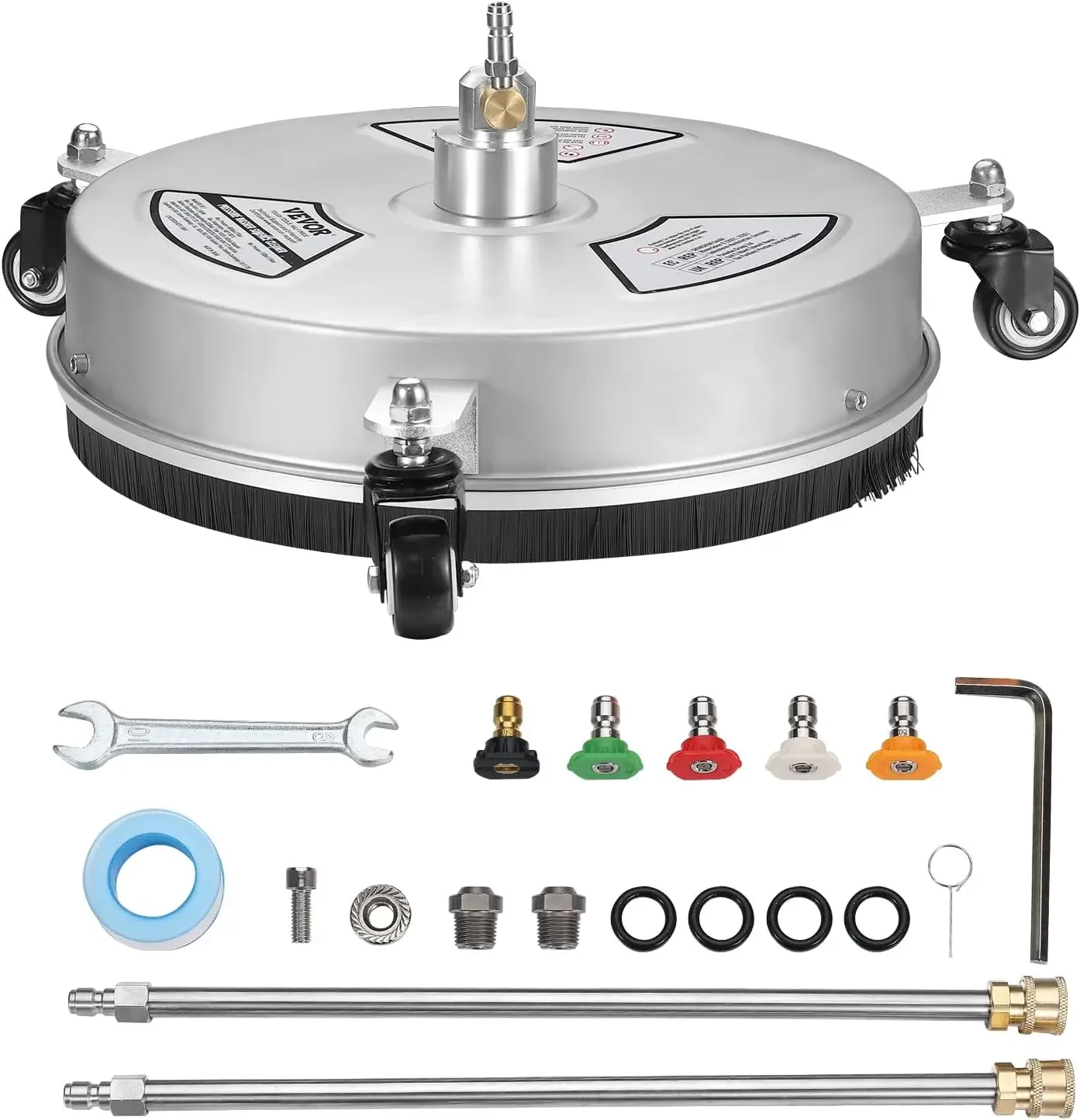 15" Pressure Washer Surface Cleaner w/Wheels, Stainless Steel Concrete Cleaner 4000 Max PSI
15" Pressure Washer Surface Cleaner w/Wheels, Stainless Steel Concrete Cleaner 4000 Max PSI