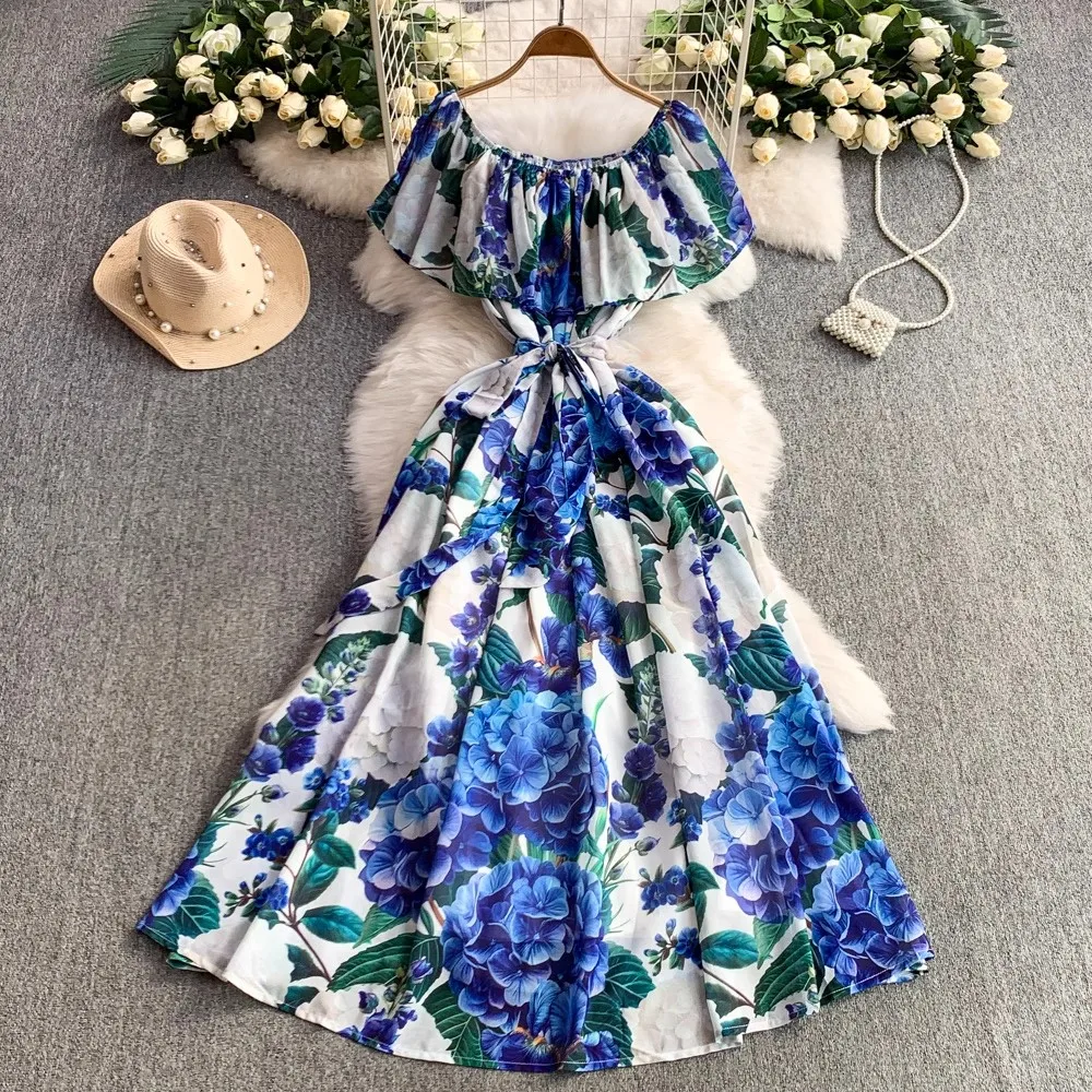 Off the Shoulder Sexy Beach Party Dress Summer Ruffles Slash Neck Chiffon Maxi Sundress Vacation Floral Print Long Vestidos
Off the Shoulder Sexy Beach Party Dress Summer Ruffles Slash Neck Chiffon Maxi Sundress Vacation Floral Print Long Vestidos