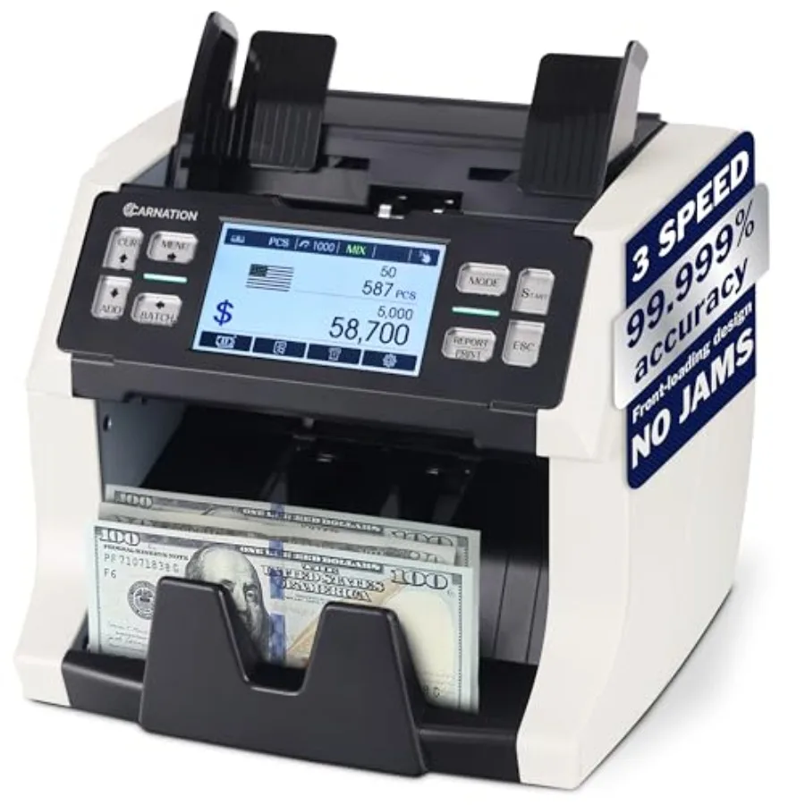Money Counter Machine for commercial use portable currency scanner with UV/MG/MT/IR/CIS counterfeit detection, mixed-denominati
Money Counter Machine for commercial use portable currency scanner with UV/MG/MT/IR/CIS counterfeit detection, mixed-denominati