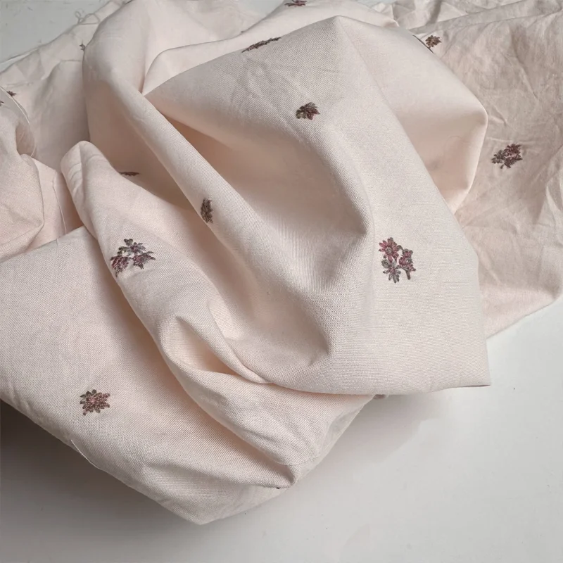 Thin Cotton Fabric Embroidered Floral Flesh Pink Pajamas Bed Sheets Pillowcases Dresses Fabric
Thin Cotton Fabric Embroidered Floral Flesh Pink Pajamas Bed Sheets Pillowcases Dresses Fabric