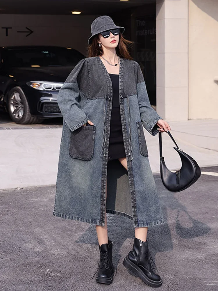 Fall Korean Luxury Long Clothes Womens Fashion Classic Vintage Oversized Denim Trench Coats Ladies Casual Windbreakers
Fall Korean Luxury Long Clothes Womens Fashion Classic Vintage Oversized Denim Trench Coats Ladies Casual Windbreakers