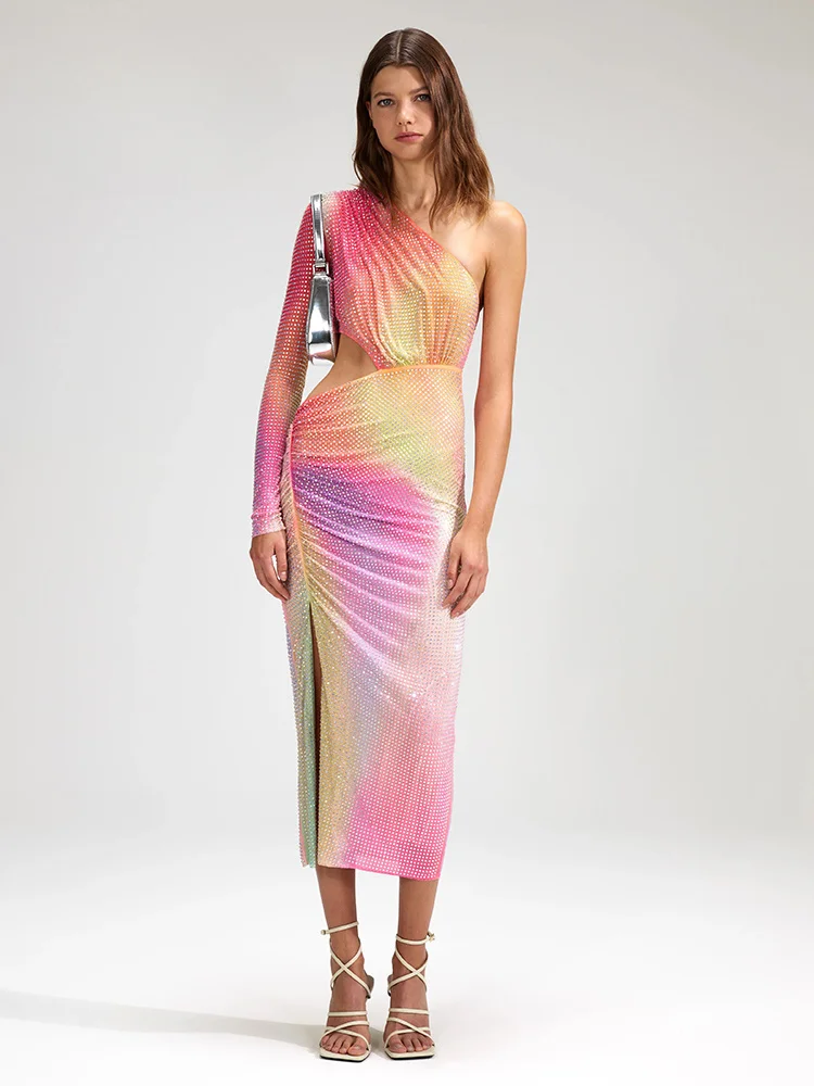 2024 Summer Women’s Midi Dress, Sexy Luxury Beads, Colorful One-Shoulder Bodycon with Long Sleeves, Birthday Party Dress
2024 Summer Women’s Midi Dress, Sexy Luxury Beads, Colorful One-Shoulder Bodycon with Long Sleeves, Birthday Party Dress