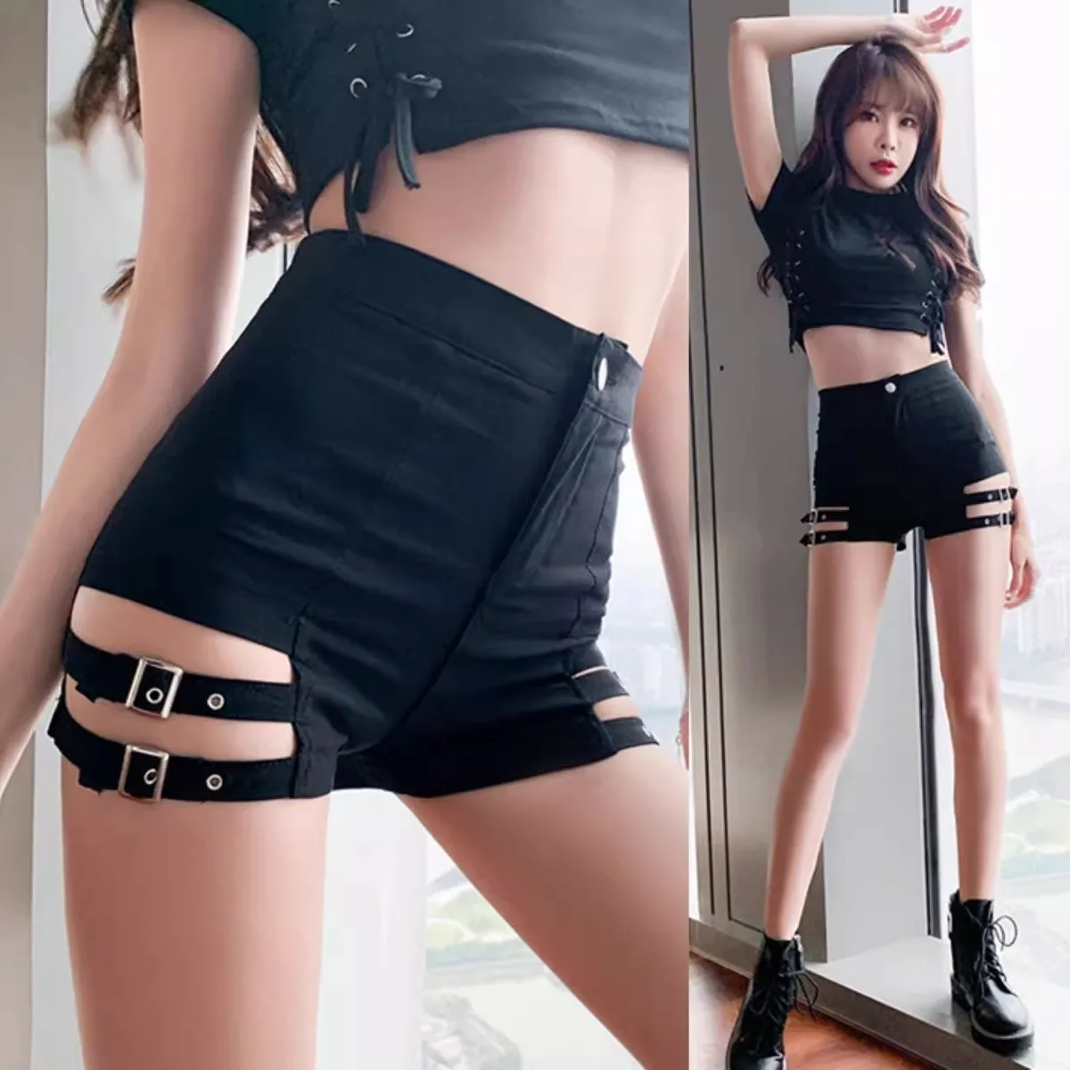 High Waist Slim Shorts Spice Girl Hip Wrap Tight Waist Hollow Black Sexy Pure Desire Wind Jazz Dance Performance Suit
High Waist Slim Shorts Spice Girl Hip Wrap Tight Waist Hollow Black Sexy Pure Desire Wind Jazz Dance Performance Suit