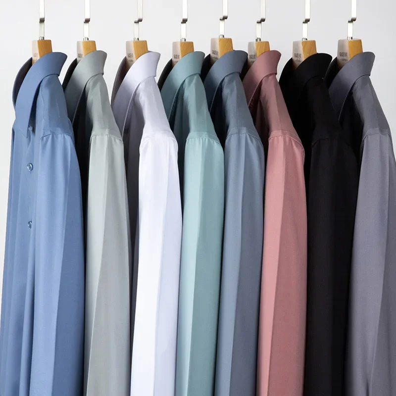 Поп-новая высококачественная рубашка из шелка шелковицы, бесшовная, без железа, облегающая, модная мужская легкая роскошная деловая повседневная рубашка
Поп-новая высококачественная рубашка из шелка шелковицы, бесшовная, без железа, облегающая, модная мужская легкая роскошная деловая повседневная рубашка