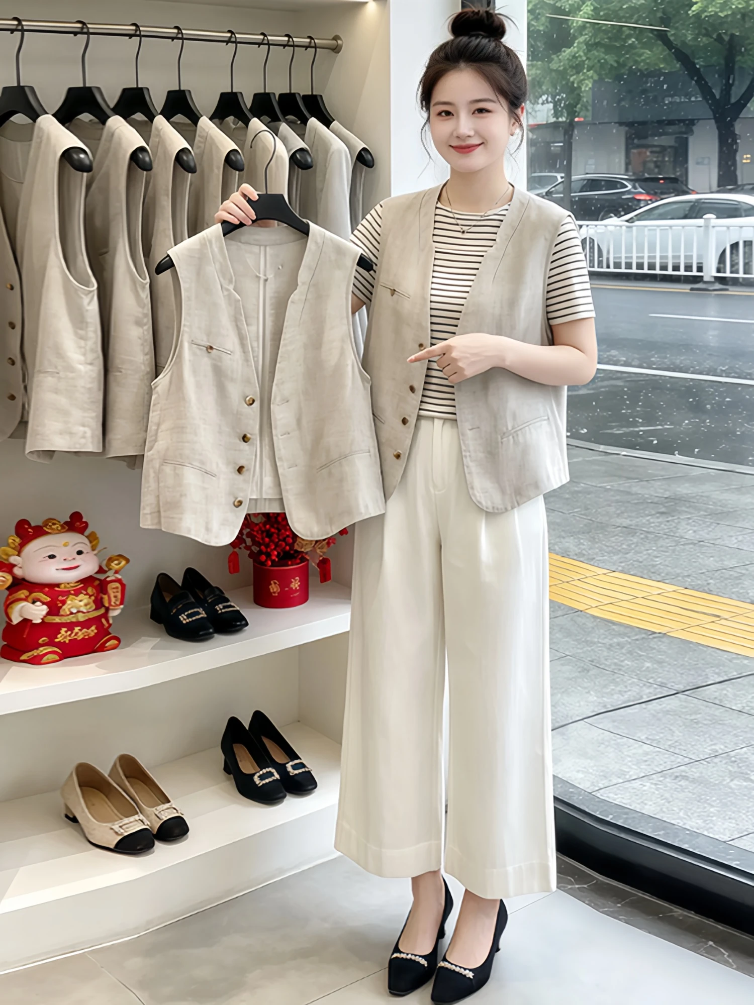 Linen Sleeveless Suit Vest Women's Summer High-End Loose Layering V-Neck Cotton Linen Shoulder Top Casual Style Outerwear
Linen Sleeveless Suit Vest Women's Summer High-End Loose Layering V-Neck Cotton Linen Shoulder Top Casual Style Outerwear