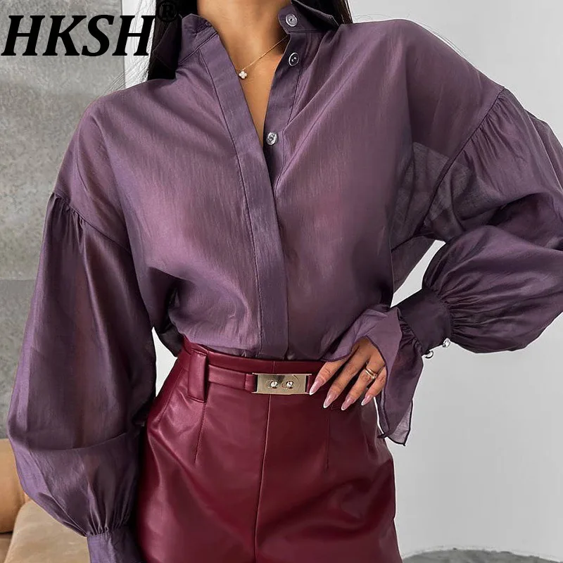 HKSH Summer New Women Shirt Solid Color Thin Long Flare Sleeve Turn-down Collar Elegant Trendy Versatile Casual Chic Top HK11353
HKSH Summer New Women Shirt Solid Color Thin Long Flare Sleeve Turn-down Collar Elegant Trendy Versatile Casual Chic Top HK11353