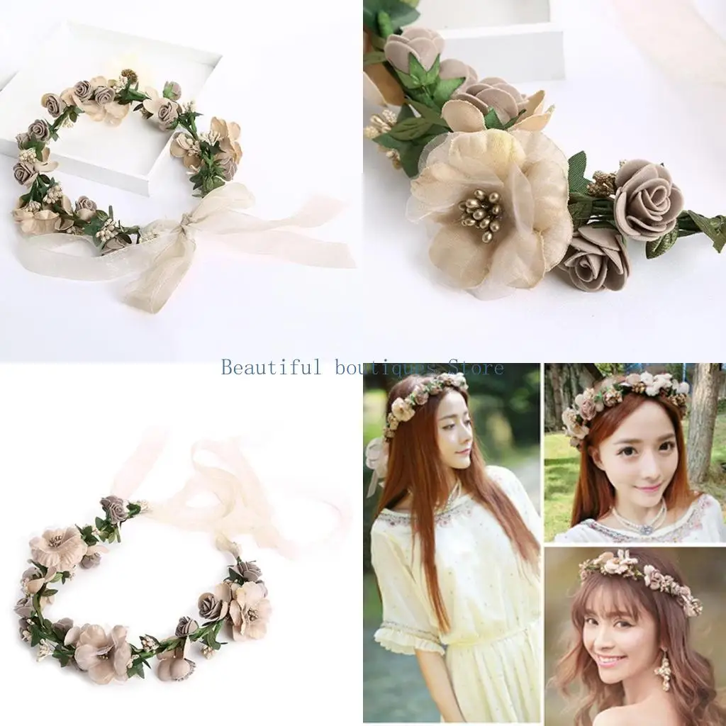 U4LF Eye-catching Floral Wreath Hairband Adjustable Flower Hair Garland Crown Headband Floral Hairband for Wedding Festival
U4LF Eye-catching Floral Wreath Hairband Adjustable Flower Hair Garland Crown Headband Floral Hairband for Wedding Festival