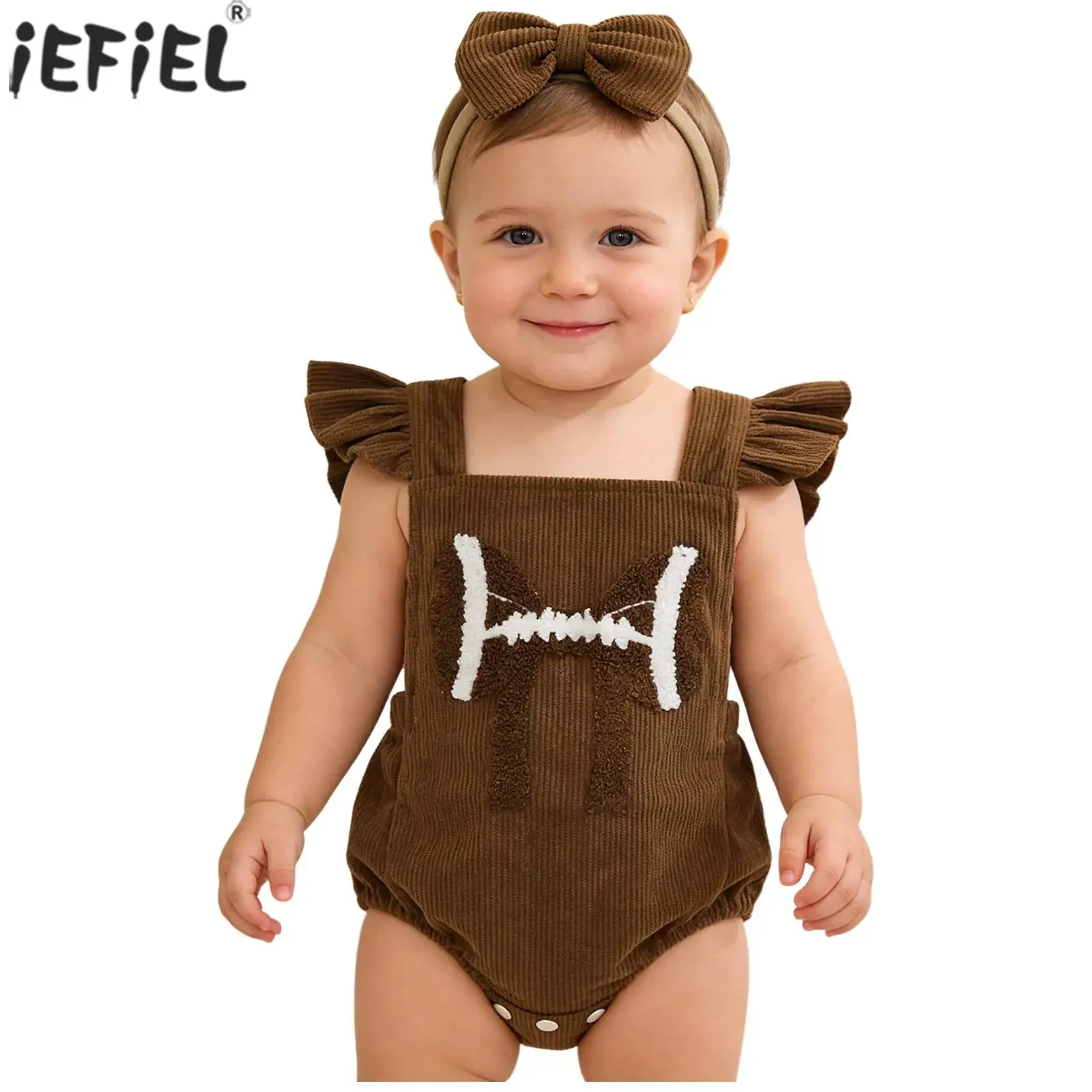 Baby Girls Clothes Bowknot Corduroy Rompers Square Neck Ruffled Sleeves Leotard with Headband for Birthday Party Photography
Baby Girls Clothes Bowknot Corduroy Rompers Square Neck Ruffled Sleeves Leotard with Headband for Birthday Party Photography