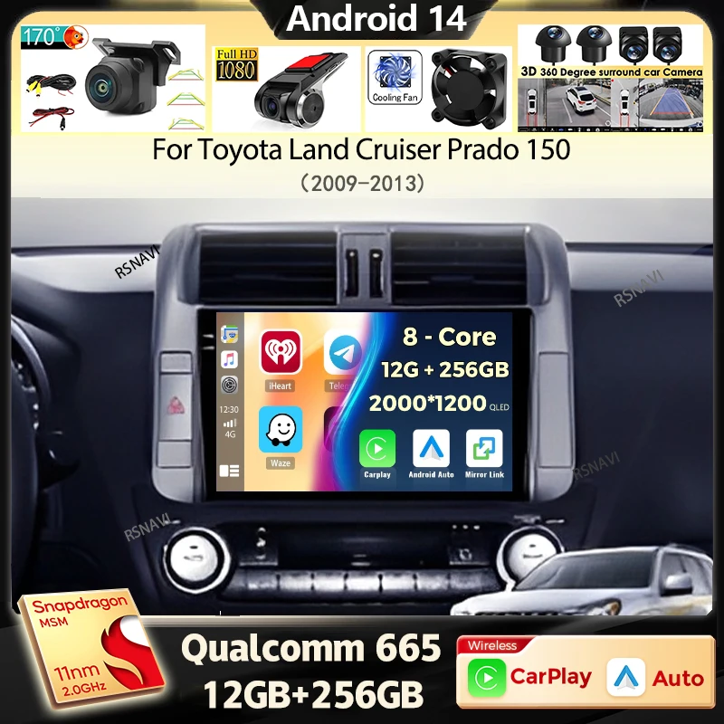 Android 14 Carplay Auto Car Radio For Toyota Land Cruiser Prado 150 2009 - 2013 Navigation GPS Multimedia Player video Stereo BT
Android 14 Carplay Auto Car Radio For Toyota Land Cruiser Prado 150 2009 - 2013 Navigation GPS Multimedia Player video Stereo BT