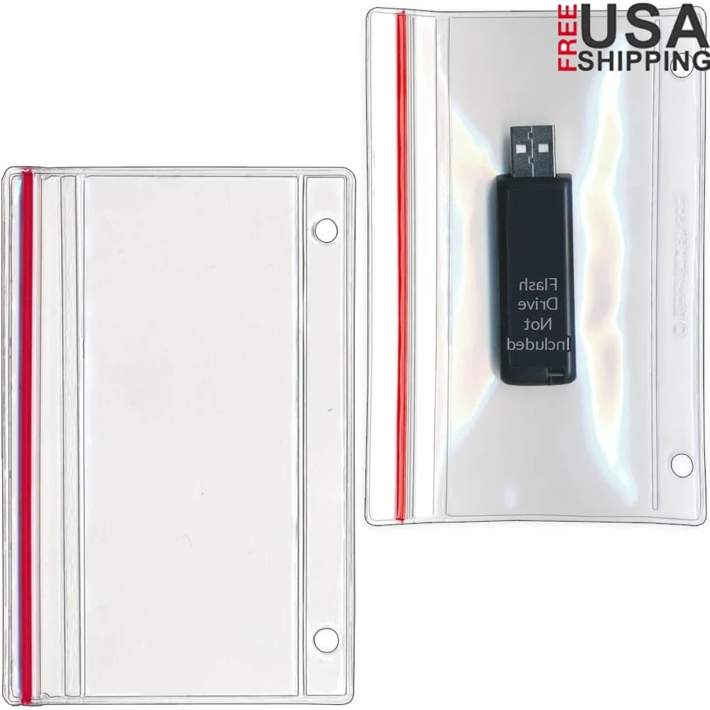Flash Drive Zipper Case 3 Ring Binders 25 Pack Vinyl Storage Pouches Soft Clear Sleeve with Resealable Zipper USB Drives
Flash Drive Zipper Case 3 Ring Binders 25 Pack Vinyl Storage Pouches Soft Clear Sleeve with Resealable Zipper USB Drives