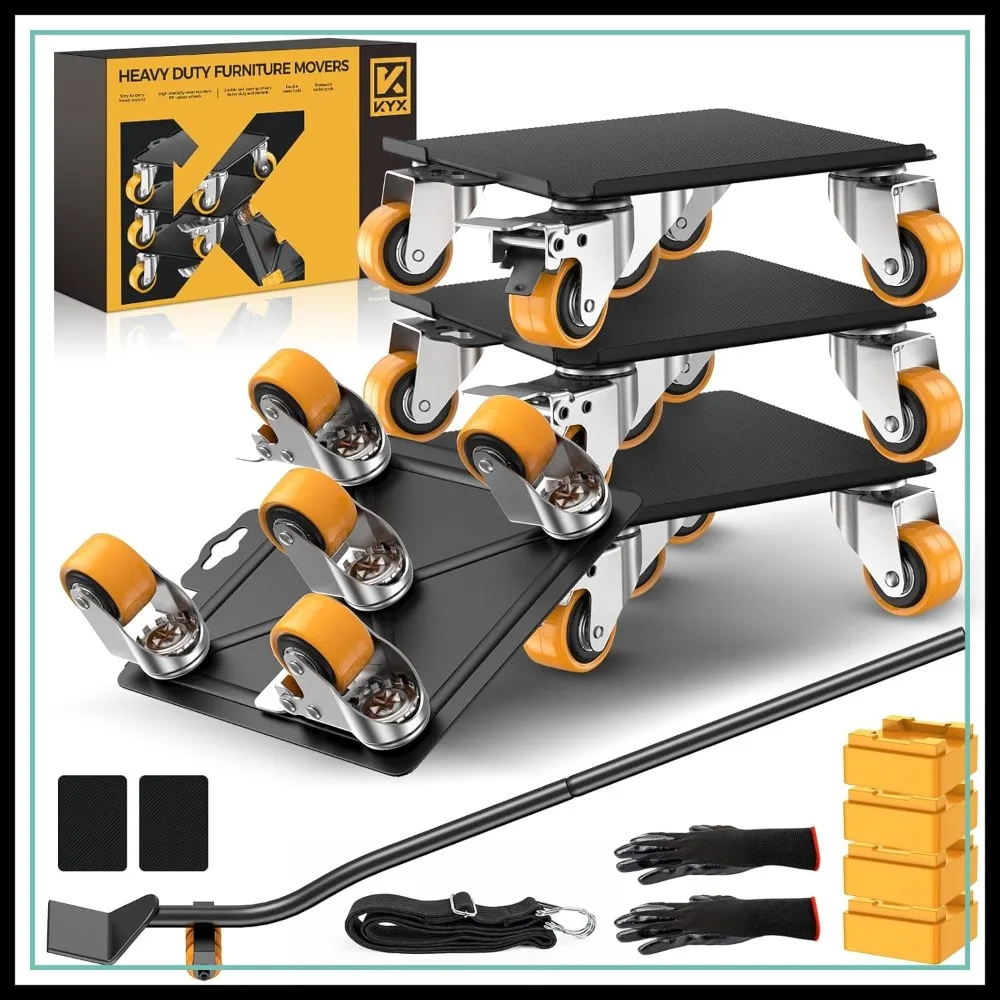 Heavy Duty Furniture Dolly Set with 5 Wheels, 4000LBS Capacity, 360° Rotatable Silent Rubber Casters, 6.9x6.9 in
Heavy Duty Furniture Dolly Set with 5 Wheels, 4000LBS Capacity, 360° Rotatable Silent Rubber Casters, 6.9x6.9 in