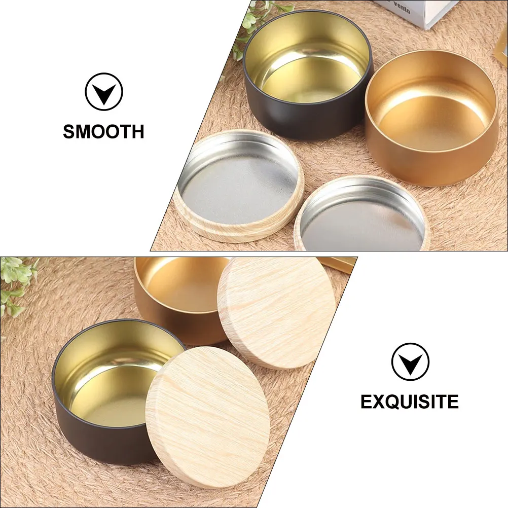 2pcs Soy Tinplate Storage Jars 2 Black Round Delicate Tea Metal Candy Wood Smooth Surface Portable DIY Craft Container
2pcs Soy Tinplate Storage Jars 2 Black Round Delicate Tea Metal Candy Wood Smooth Surface Portable DIY Craft Container