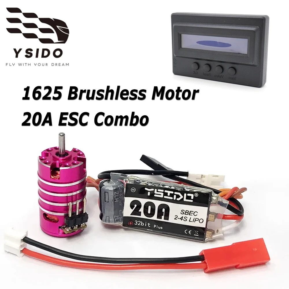 YSIDO 1625 Waterpoof Brushless Motor 2.0mm Shaft w/ 20A ESC Combo Set for Wltoys Traxxas RC 1/24 1/28 mini Car Model DIY Parts
YSIDO 1625 Waterpoof Brushless Motor 2.0mm Shaft w/ 20A ESC Combo Set for Wltoys Traxxas RC 1/24 1/28 mini Car Model DIY Parts