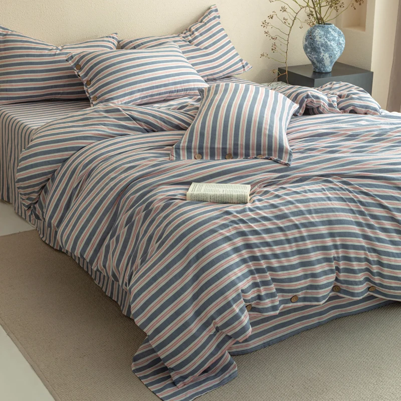 Stripe Style Bedsheet Set Skin-friendly Bedding Girls Boys Room Bedclothes Single/Double/Queen Size Bed Linen Sets 이불세트
Stripe Style Bedsheet Set Skin-friendly Bedding Girls Boys Room Bedclothes Single/Double/Queen Size Bed Linen Sets 이불세트