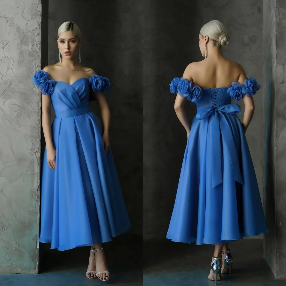 Customized Organza Flower Draped Pleat Christmas A-line Off-the-shoulder Bespoke Occasion Gown Midi Dresses
Customized Organza Flower Draped Pleat Christmas A-line Off-the-shoulder Bespoke Occasion Gown Midi Dresses