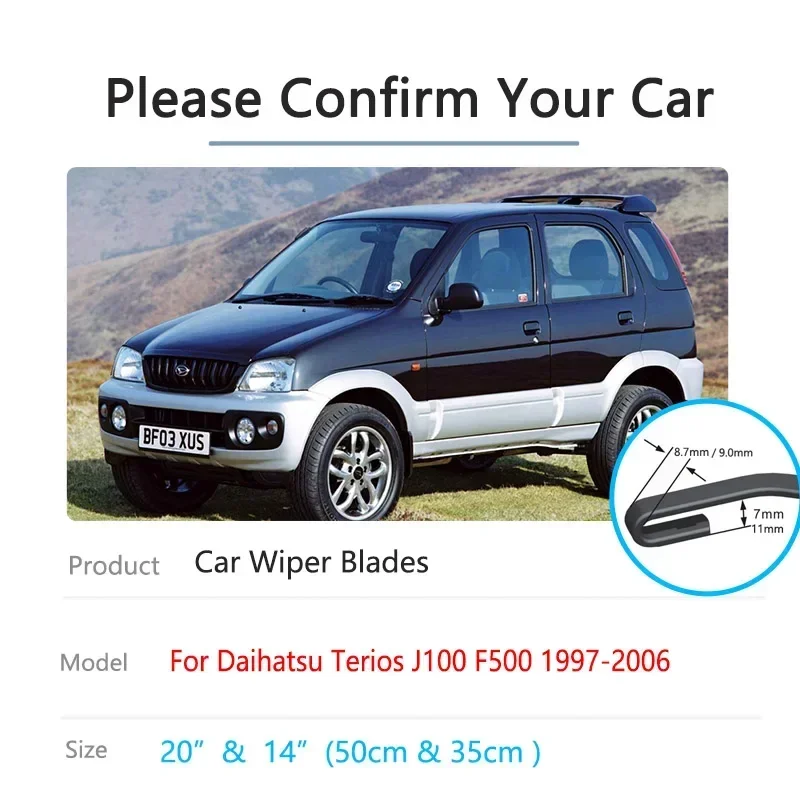 For Daihatsu Terios Taruna Toyota Cami J100 F500 1997~2006 Front Rear Wiper Blades Brushes Set Auto Window Windscreen Windshield
For Daihatsu Terios Taruna Toyota Cami J100 F500 1997~2006 Front Rear Wiper Blades Brushes Set Auto Window Windscreen Windshield