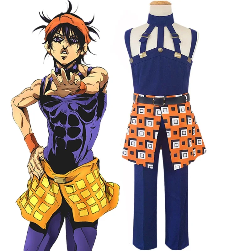 Аниме JOJO Bizarre Adventure Косплей Костюм Ghirga Narancia Топ Брюки Фартук Полный комплект Костюмы для взрослых Нейтральные наряды на Хэллоуин
Аниме JOJO Bizarre Adventure Косплей Костюм Ghirga Narancia Топ Брюки Фартук Полный комплект Костюмы для взрослых Нейтральные наряды на Хэллоуин
