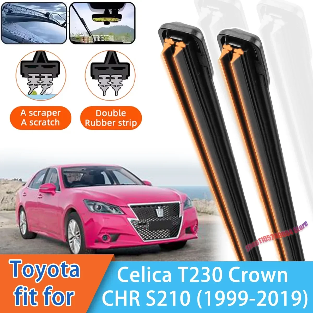 For Toyota Celica T230 C-HR CHR Crown S210 1999 - 2019 2012 Front Windscreen Wipers Double Rubber Car Wiper Blades Accessories
For Toyota Celica T230 C-HR CHR Crown S210 1999 - 2019 2012 Front Windscreen Wipers Double Rubber Car Wiper Blades Accessories