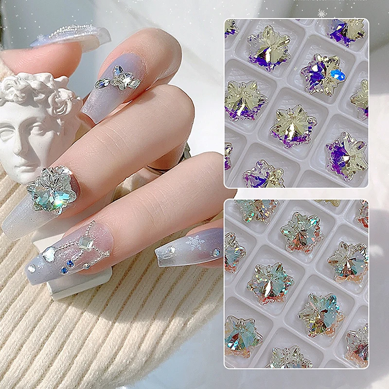 Pointed Bottom Small Snowflake Nail Art Rhinestone High Quality K9 Glass Crystal Used For Manicure DIY Decoration 30/100pcs
Pointed Bottom Small Snowflake Nail Art Rhinestone High Quality K9 Glass Crystal Used For Manicure DIY Decoration 30/100pcs