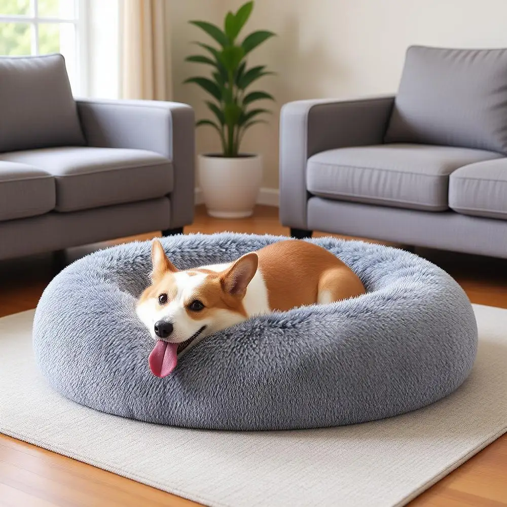 Medium Size Dog 30 Inch Round Cat Beds for Small Medium Dogs and Cats with Washable Fluffy Faux Fur, Cute Comfort Pet Bed with A
Medium Size Dog 30 Inch Round Cat Beds for Small Medium Dogs and Cats with Washable Fluffy Faux Fur, Cute Comfort Pet Bed with A