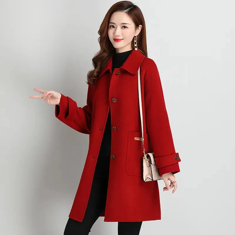 Double-sided Woolen Coat Womens 2022 Spring Autumn New Fashion Loose Pure Wool Jacket Women Single-breasted Long Outerwear
Double-sided Woolen Coat Womens 2022 Spring Autumn New Fashion Loose Pure Wool Jacket Women Single-breasted Long Outerwear