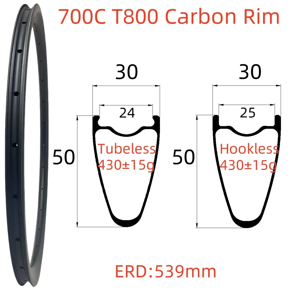 700C 430g Gravel Bike Carbon Rim 30mm Wide 50mm Depth Disc Brake Super Light Carbon Rim Tubeless/Hookless Road Bike Carbon Rim
700C 430g Gravel Bike Carbon Rim 30mm Wide 50mm Depth Disc Brake Super Light Carbon Rim Tubeless/Hookless Road Bike Carbon Rim