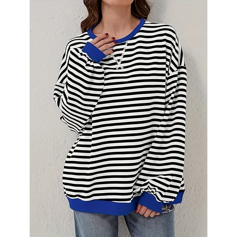 2025Autumn Winter Simple Home new Casual Striped Pattern Round Neck Trendy Long Sleeve Pullover Color BlockT
2025Autumn Winter Simple Home new Casual Striped Pattern Round Neck Trendy Long Sleeve Pullover Color BlockT