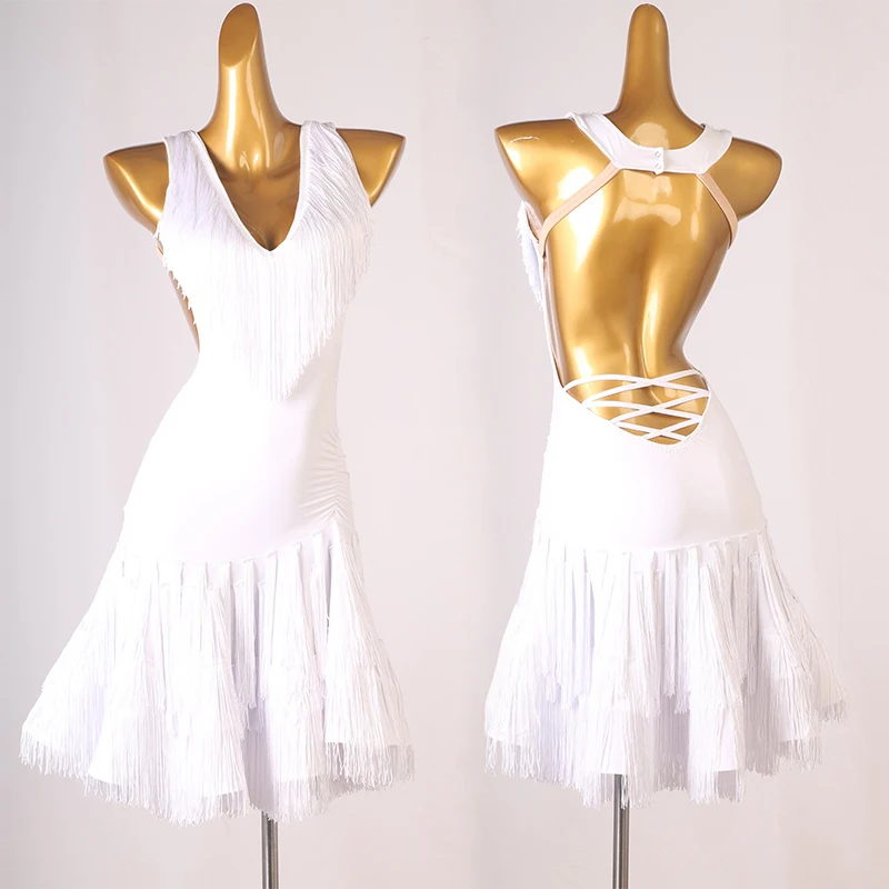 Professional Latin Dance Competition Tassel V-neck Dress Performance Dress Chacha Samba Latin Dance Dress Practice Wear DQL9908
Professional Latin Dance Competition Tassel V-neck Dress Performance Dress Chacha Samba Latin Dance Dress Practice Wear DQL9908