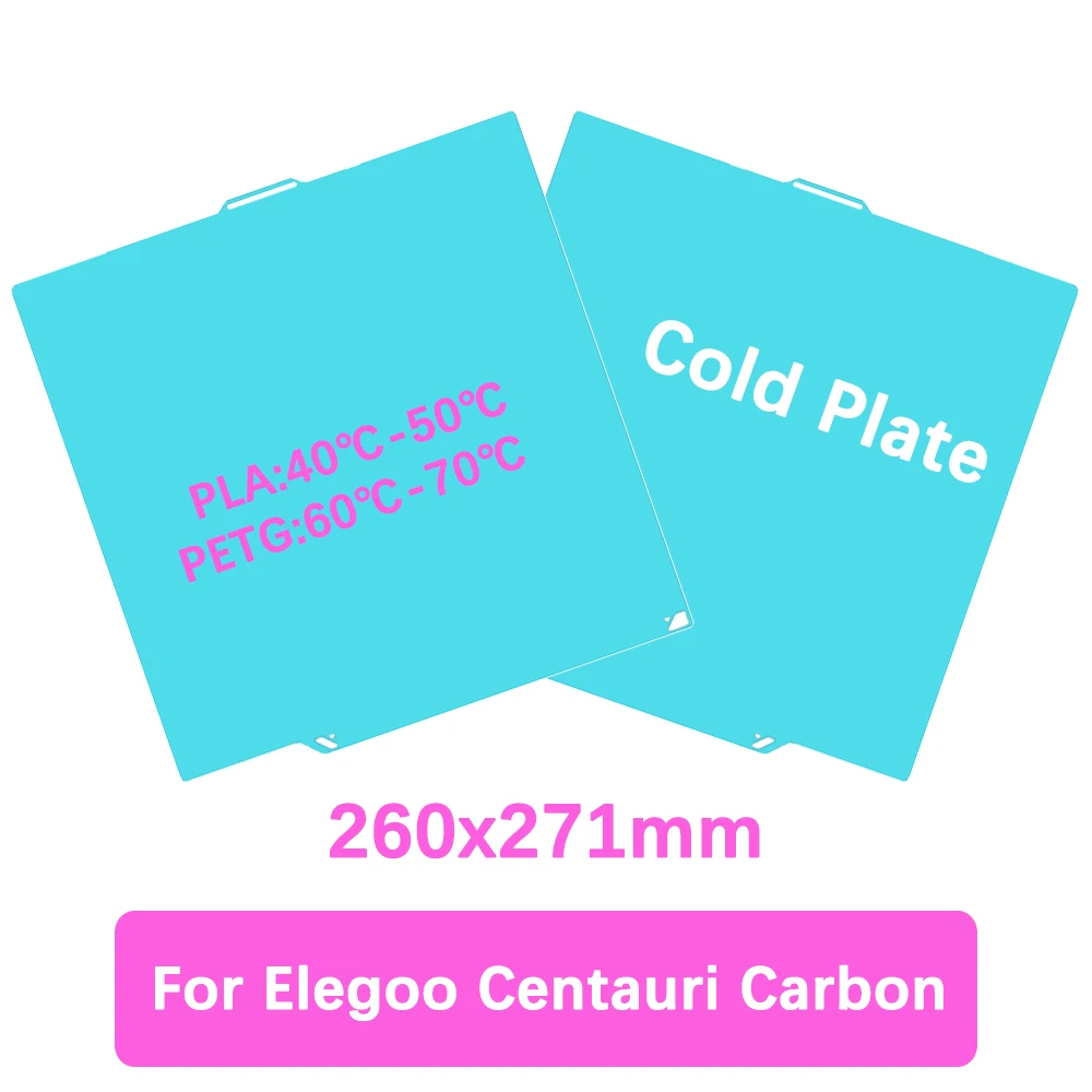 Cold Plate For Elegoo Centauri Carbon 260x271mm Spring Steel Sheet Glacier High Viscosity Two Sided Printing Build Plate
Cold Plate For Elegoo Centauri Carbon 260x271mm Spring Steel Sheet Glacier High Viscosity Two Sided Printing Build Plate