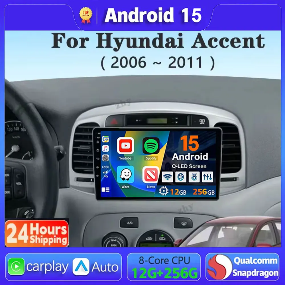 Android 15 для Hyundai Accent 2006 2007 2008-2011 Carplay Автомобильный радиоприемник с навигацией GPS Мультимедийный плеер Стерео Wi-Fi + 4G Auto BT DSP
Android 15 для Hyundai Accent 2006 2007 2008-2011 Carplay Автомобильный радиоприемник с навигацией GPS Мультимедийный плеер Стерео Wi-Fi + 4G Auto BT DSP