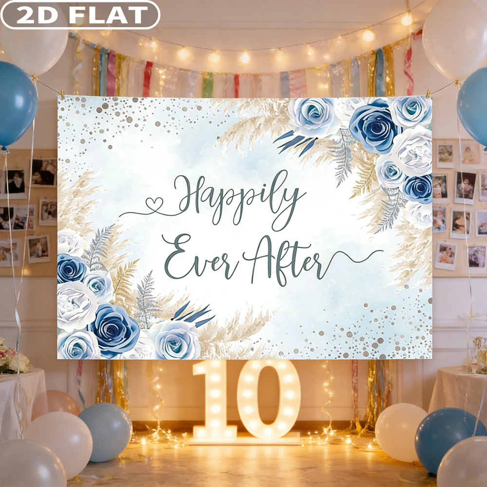 2D FLAT 1pc Happily Ever After Backdrop Boho Bridal Shower Wedding Party Decorations Banner, 5x7ft/6x8ft Blue Bohemia Floral
2D FLAT 1pc Happily Ever After Backdrop Boho Bridal Shower Wedding Party Decorations Banner, 5x7ft/6x8ft Blue Bohemia Floral
