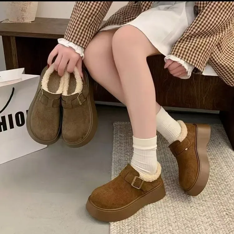 Women's Thick Bottom Snow Boots Winter Warm Fur Lined Bken Style Cotton Shoes Casual Comfortable Flat Heel Rubber Sole
Women's Thick Bottom Snow Boots Winter Warm Fur Lined Bken Style Cotton Shoes Casual Comfortable Flat Heel Rubber Sole